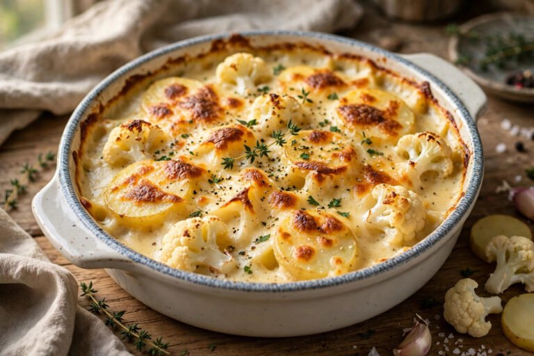 Gratin de Chou-Fleur et Pommes de Terre : Crémeux et Gratiné au Four