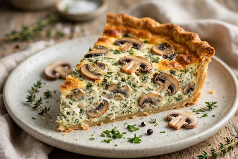 quiche aux champignons et boursin