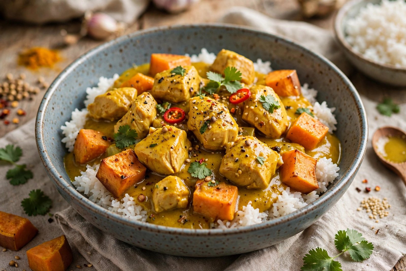 poulet curry patate douce