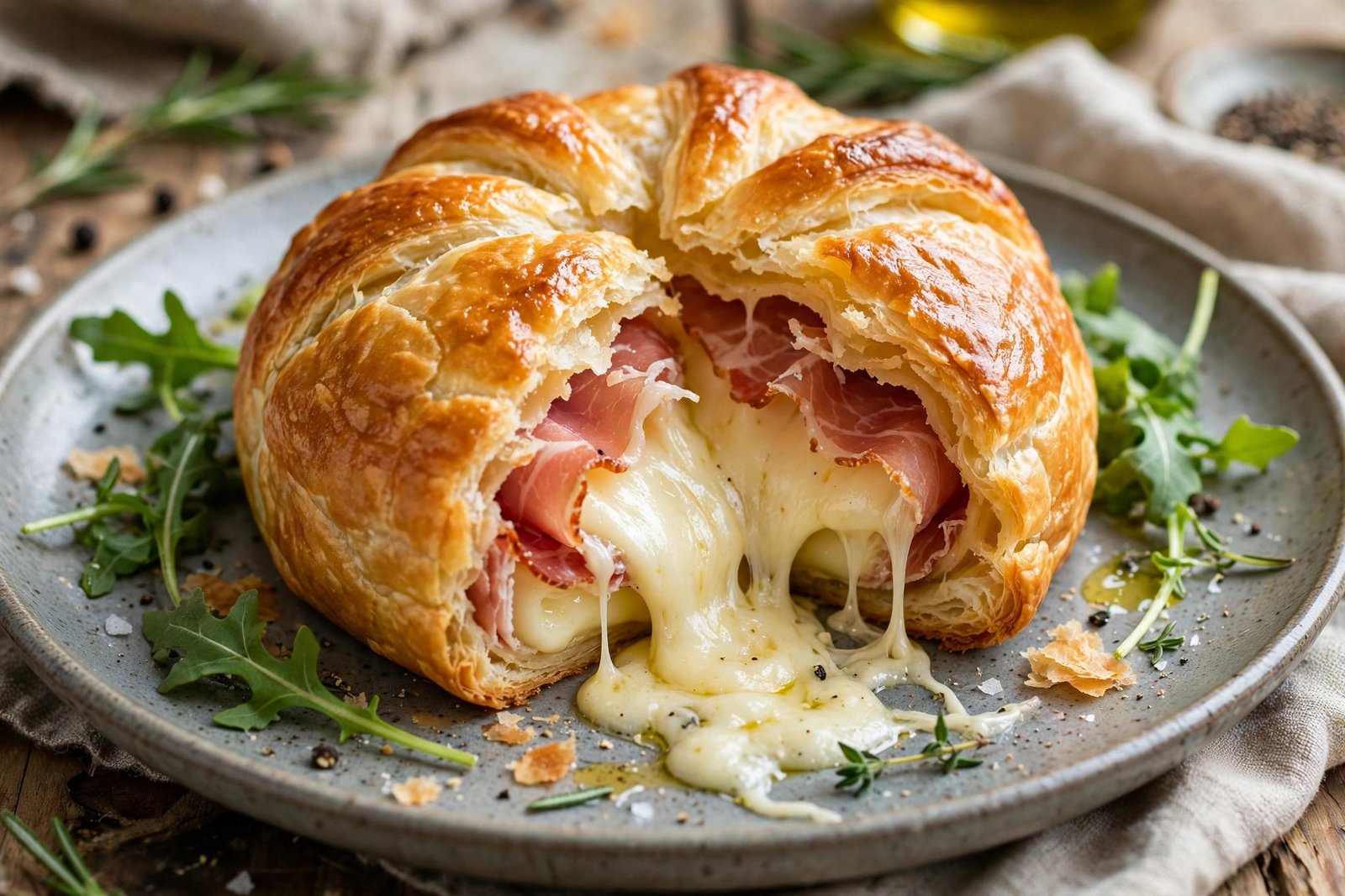 feuilleté camembert jambon cru