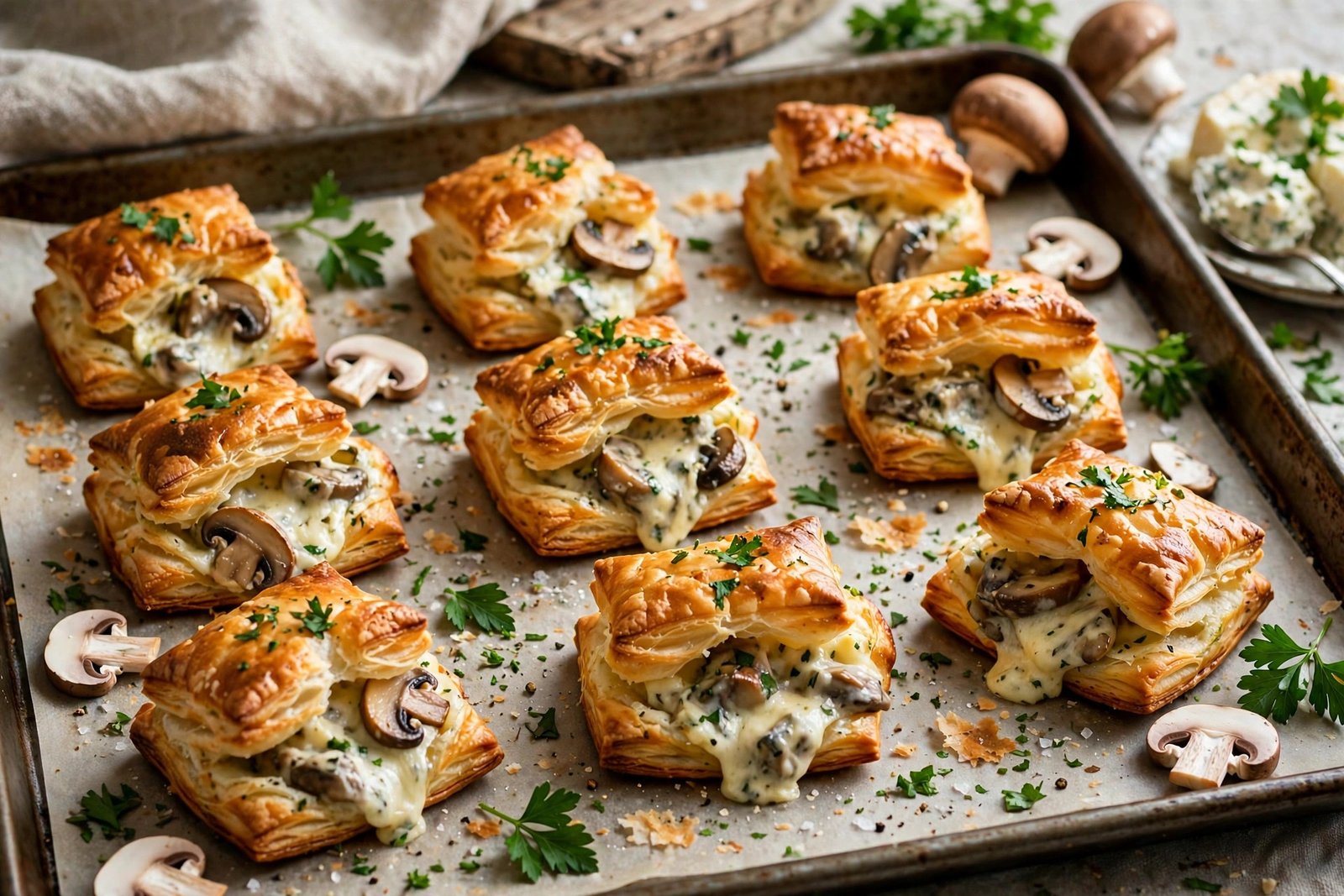 feuilleté aux champignons