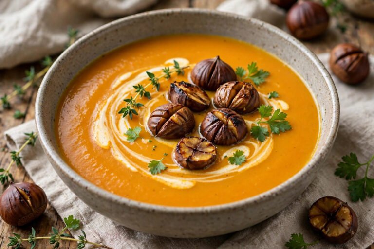 velouté de potimarron aux châtaignes