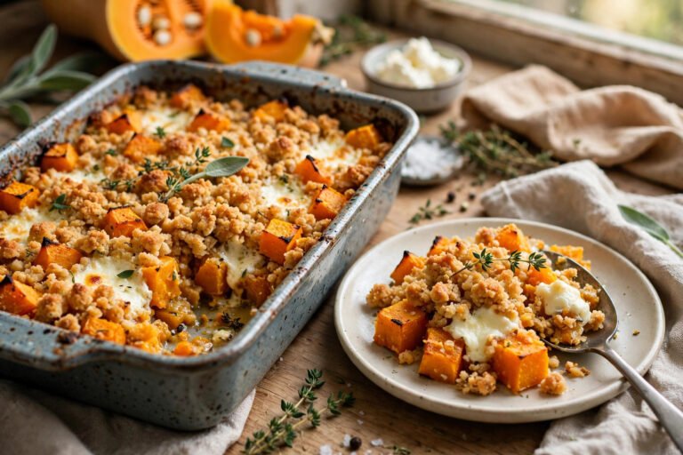 crumble salé butternut chèvre