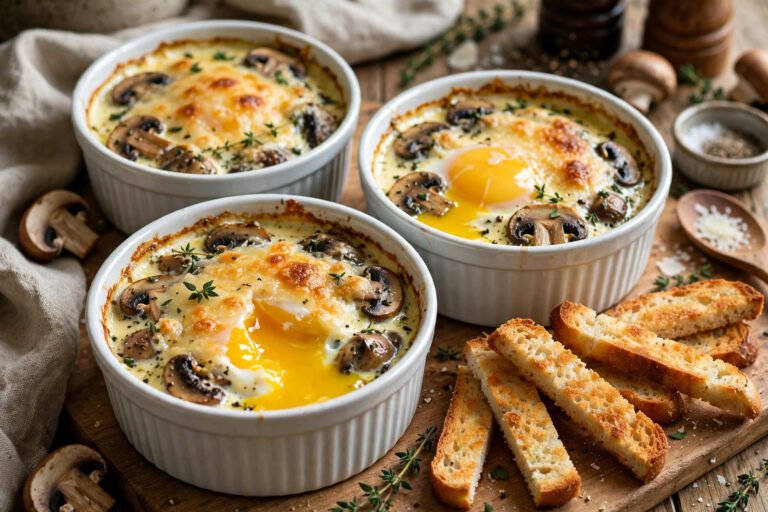 œufs cocotte champignons