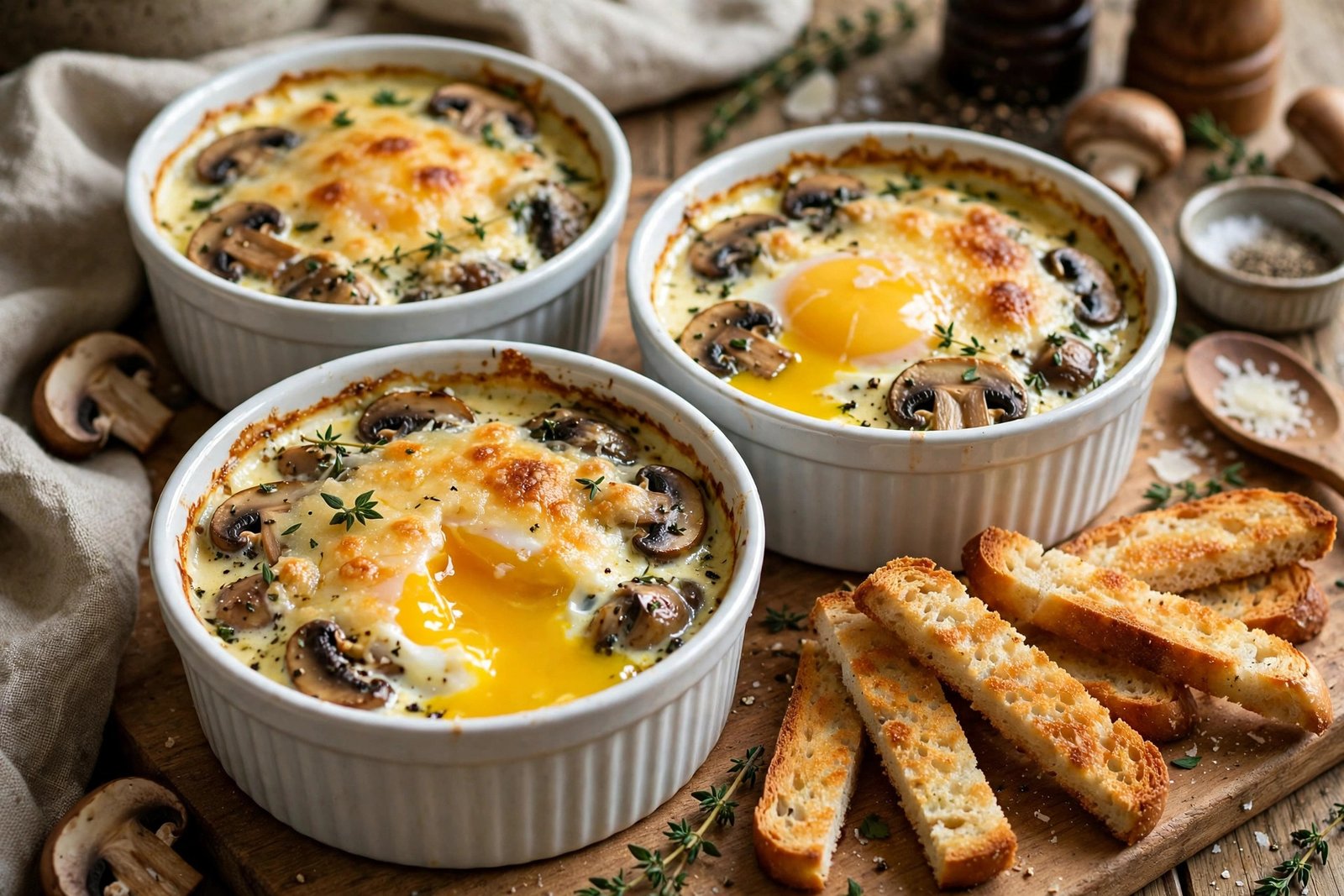 œufs cocotte champignons